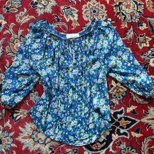 Vintage Y2K Abercrombie & Fitch Blue Floral Blouse
